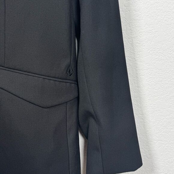 Volcom Corpo Class Black Blazer Striped Lining Dapper Sports Coat Mens Medium - Picture 6 of 9